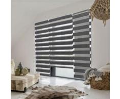 Store enrouleur zébré jour nuit 60 x 230 cm gris - Fenêtres et volets
