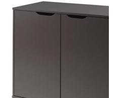 Vipack Pino Commode 2 Portes MDF Taupe 85,5 x 43 x 72 cm - Commodes et plans à langer
