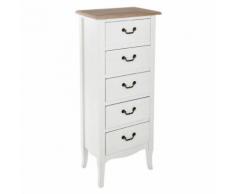 Chiffonnier en bois Chrysa - L. 45 x H. 113 cm - Blanc - Commodes