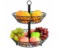 Corbeille à Fruits, Corbeille à Fruits à 2 Étages en Métal Creative Moderne Panière à Fruits Support de Stockage pour Fruits - Outils de coupe