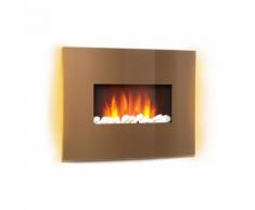 Klarstein Curved Copper Cheminée électrique - chauffage 1000W / 2000W - verre & cuivre - Chauffage et ventilation