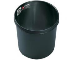 helit - Corbeille à papier en plastique, difficilement Inflammable, 12l, noir - Corbeille, bac à courrier, poubelle