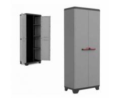 Kis armoire à balais en résine gris meuble haut jardin utility stilo 9722 - Rangement de l'atelier