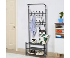 Porte-manteau avec étagère à chaussures en métal et plastique multipurpose (185*65*30cm ) - Portes manteaux