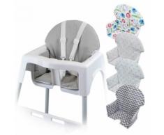 Housse d'assise pour chaise haute bébé enfant gamme Délice - Gris uni - Chaises hautes et réhausseurs