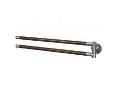 PORTE SERVIETTE MURAL CHROMÉ - BISK - Nickel brossé et bois - 5 Kg - nickel et bois - Accessoires salles de bain et WC