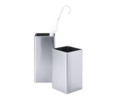 Corbeille à papier carrée en inox 40 cm Angolo - Corbeille, bac à courrier, poubelle