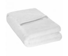 TECTAKE Plaid Canapé en Polaire 220 cm x 240 cm Blanc + Sac de Rangement - Textile séjour