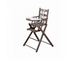 Chaise haute sarah pliante laqué taupe - combelle - Chaises hautes et réhausseurs