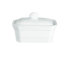 Terrine rectangulaire avec couvercle bouton blanche 11 x 8 cm 200 gr - platerie, service