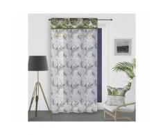 SOLEIL DOCRE Voile a oeillets Nouméa - 100% coton - 135 x 250 cm - Gris - Rideaux et stores