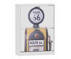 Meuble à chaussures avec 2 tiroirs motif GAS ROUTE66 - Dim : 600 X 242 X 820 mm-PEGANE- - Meubles à chaussures