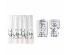 4PCS Antiderapant toilettes Polyester Couverture Mat Set de bain rideau de douche BT182 - Accessoires salles de bain et WC