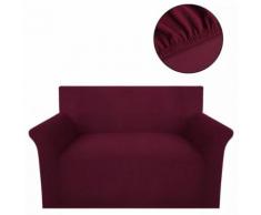 vidaXL housse de canapé tissu tricoté en polyester extensible bordeau - Textile séjour