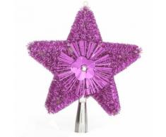 Cimier pour sapin de Noël - H. 23 cm - Fuchsia - Objet à poser