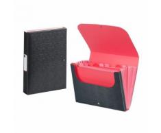 Trieur accordéon 11 compartiments en plastique avec rabat - Office Design Viquel Rouge - Boite de rangement