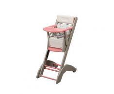 Chaise bébé rose bois pliable gain de place hêtre haut de gamme - Chaises hautes et réhausseurs