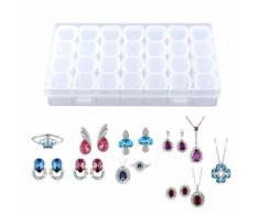28 fentes Boîte de rangement en plastique clair de bijoux de comprimé réglable de pilule de médecine de comprimé - Boite de rangement