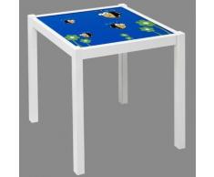 Table enfant en bois blanc avec de pieds carrés, Dimensions : 48 x 48 x 43 cm -PEGANE- - Autre mobilier bébé