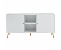 buffet - bahut - enfilade BABETTE Buffet bas scandinave blanc mat - L 150 cm - Buffets