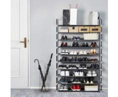 Etagère à Chaussures - Meerveil - Armoire à Chaussures Porte-Chaussures en Metal pour 50 Paires de Chaussures Organiseur (Noire, 10 Couches) - Meubles à chaussures