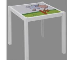 Table enfant en bois blanc, Dimensions : 48 x 48 x 43 cm -PEGANE- - Autre mobilier bébé