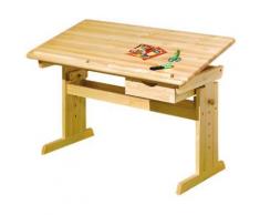 Bureau pour enfant en pin massif vernis Naturel, Dim : 55 x 109 x 96 cm -PEGANE- - Bureaux enfant et accessoires