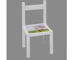 Chaise enfant en bois couleur blanc avec pieds carré, Dimensions: 28 x 28 x 54 cm -PEGANE- - Autre mobilier bébé
