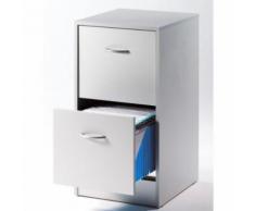 Classeur 2 tiroirs pour Dossiers Suspendus - Coloris - Aluminium - Caissons et casiers de bureau