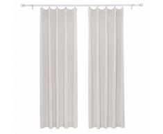 Deconovo Lot de 2 Rideaux Occultants Unis à Pattes 140cm x 245cm, Isolant Thermique pour Salon, Beige - Rideaux et stores