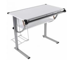 Table à dessin pour enfant réglable en hauteur plateau inclinable 40 degrés blanc - Bureaux