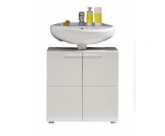 Meuble sous Lavabo Blanc Ultrabrillant LxHxP 60 x 56 x 34 cm - Meubles de salle de bain