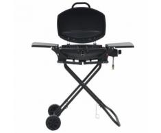 vidaXL Barbecue au gaz portatif avec zone de cuisson Noir - Cuisiner en extérieur