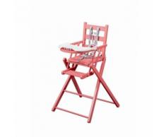 Chaise haute sarah pliante laqué rose - combelle - Chaises hautes et réhausseurs
