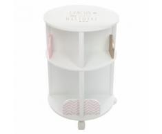 Bibliothèque enfant ronde Douceur - Diam. 40 x H. 59 cm - Rose - Étagère