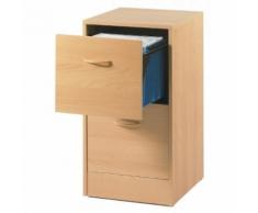 Classeur 2 tiroirs pour Dossiers Suspendus - Coloris - Hêtre - Caissons et casiers de bureau