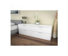 BILLUND Commode 4 tiroirs 160cm blanc - Commodes et plans à langer