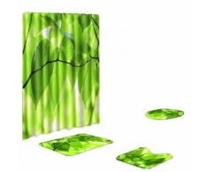 4PCS Antiderapant toilettes Polyester Couverture Mat Set de bain rideau de douche BT121 - Accessoires salles de bain et WC