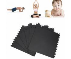 6 Tapis de protection en mousse - épaisseur 1,2cm - 12 pièces d'about - Noir - Yoga et pilâtes