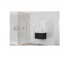 ALBAN Meuble sous vasque 80 cm simple vasque - Noir brillant - Meubles de salle de bain
