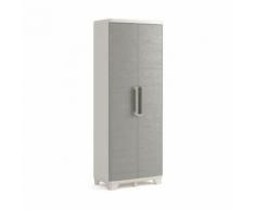 KETER Armoire haute de rangement - Wood Grain - Texture bois - 2 portes - 3 étageres - pieds ajustables - - Rangement de l'atelier