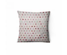 Housse de coussin enfant Pois - L. 43 x l. 43 cm - Rouge - Textile séjour