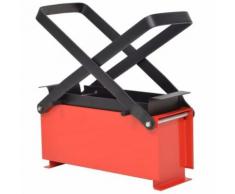 vidaXL Presse à papier de recyclage Acier 34 x 14 x 14 cm Noir et rouge - Cheminées, poêles