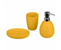 Set de 3 Accessoires Salle de Bain Sun Jaune - Accessoires de bain