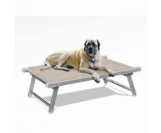 Lit pour chien aluminium niche animaux transat DOGGY, Couleur: Beige - Mobilier de Jardin