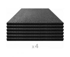vidaXL 24x Carreaux de Protection Antichoc Caoutchouc Noir Tapis de Sol - Matériel de construction sol