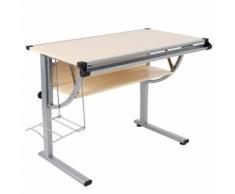 Table à dessin pour enfant réglable en hauteur plateau inclinable 40 degrés beige - Bureaux