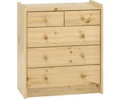 Commode enfant avec 5 tiroirs en pin massif - Dim : 72 x 64 x 38 cm -PEGANE- - Autre mobilier bébé