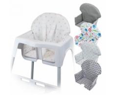 Housse d'assise pour chaise haute bébé enfant gamme Délice - Pois roses - Chaises hautes et réhausseurs