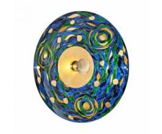 Applique murale design LUNA Or 24 Carats 1 ampoule Diamètre 89 Cm Bleu Aqua - Appliques et spots